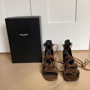 Saint Laurent brown suede gladiator size 39.5